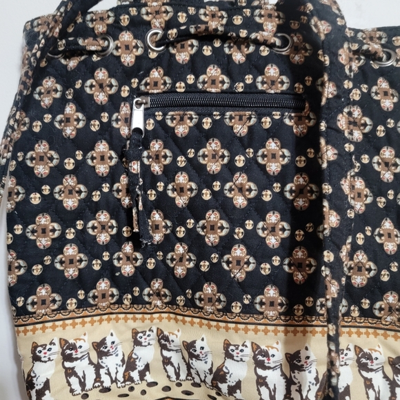 Unique Quilted Cat Backpack Bag Elephant Design Interior main image 6
